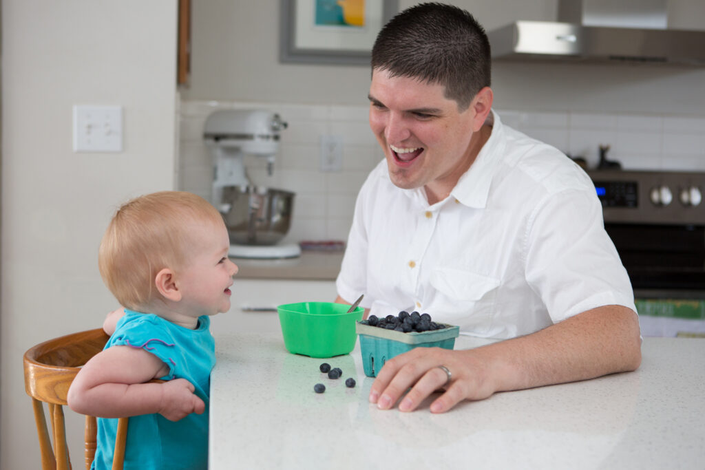 Francesca and dad at mealtime