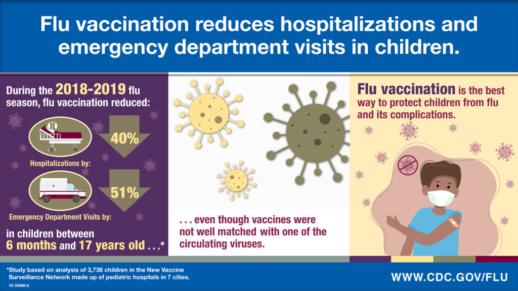 Flu Vaccine Reduces Hospitalizations Infographic