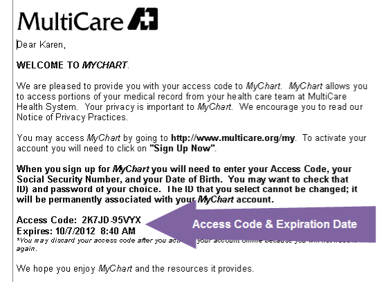 anmed mychart activation code